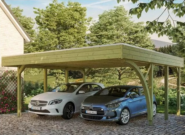 un carport bois double pour deux autos